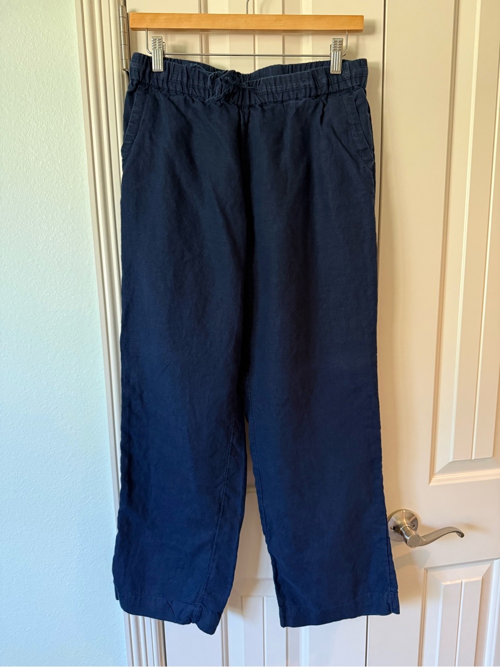 Charter Club Navy Wide-Leg Drawstring Pants